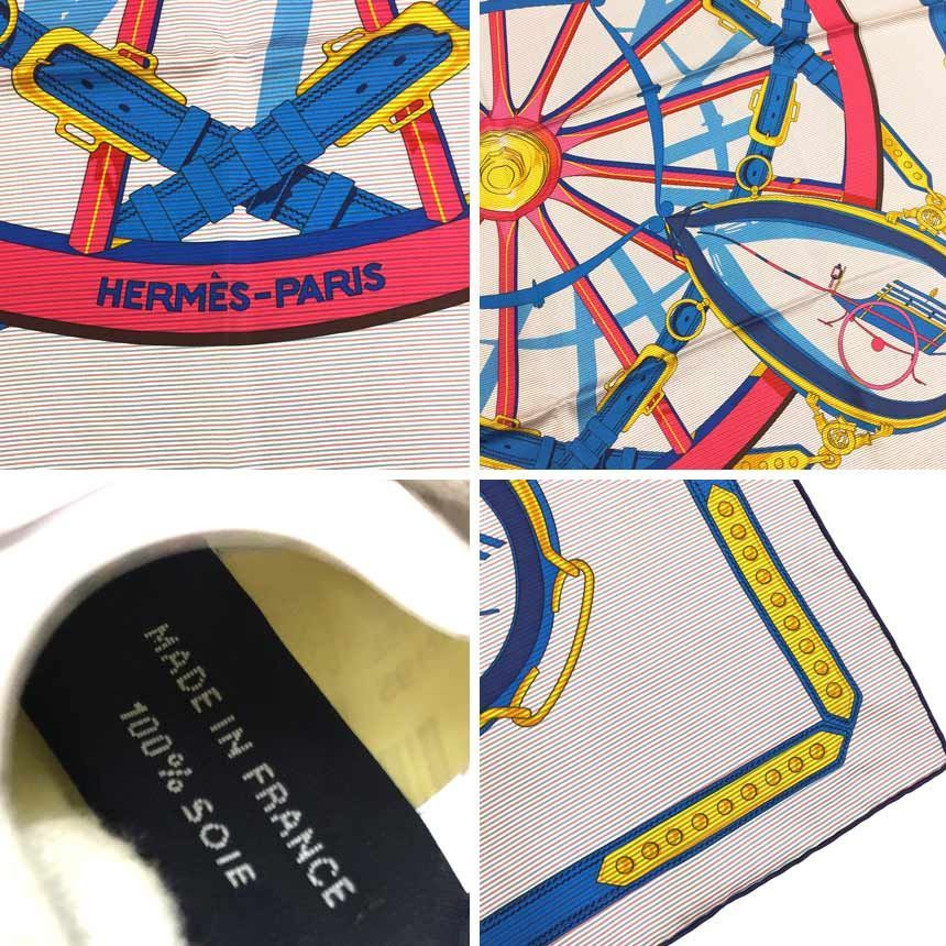 希少 HERMES エルメス スカーフ カレ90 CHEMISE EN ROUE LIBRE