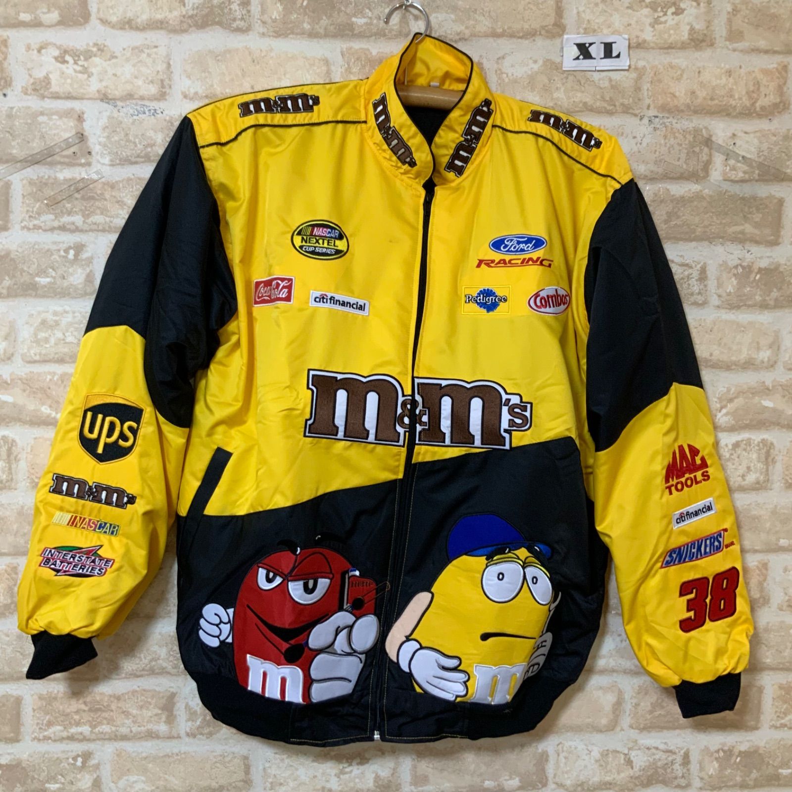 M&Ms レーシングジャケット M L XL XXL エムアンドエムズ イエロー 