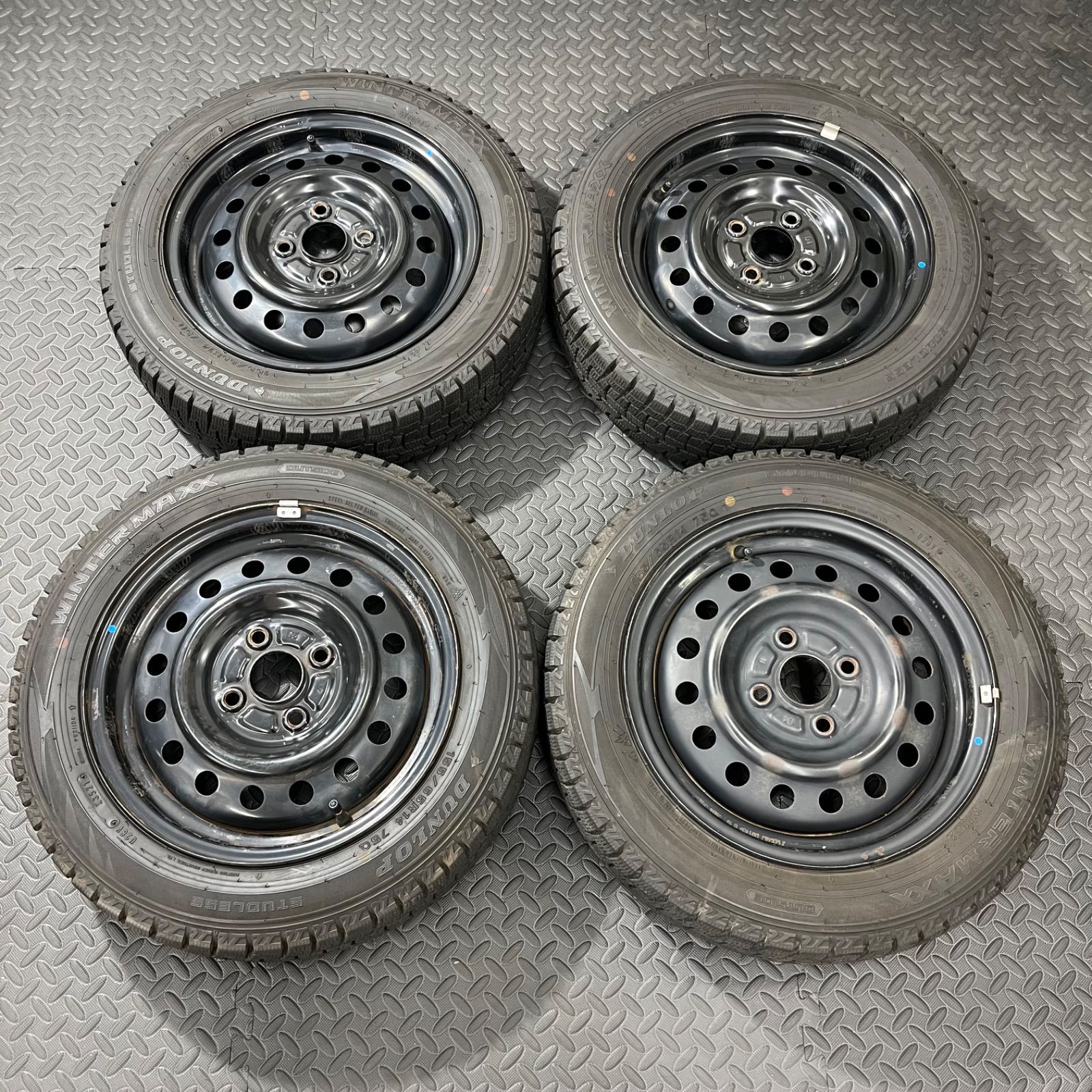 21年製 155|65R14 ダンロップ ウィンターマックスWM02 ダイハツ タント ムーヴ ミラ スタッドレスタイヤ 1082M