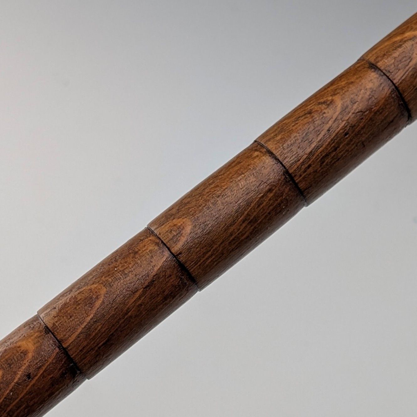 1921年頃 英国アンティーク ブラウンシャフト 曲がりハンドル 純銀装飾 ステッキ 杖 88cm 英国アンティーク ブラックシャフト 曲がりハンドル ステッキ 杖