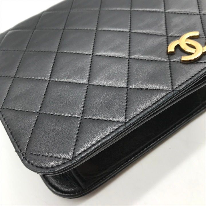 美品 CHANEL シャネル ココマーク マトラッセ ラムスキン プッシュ  