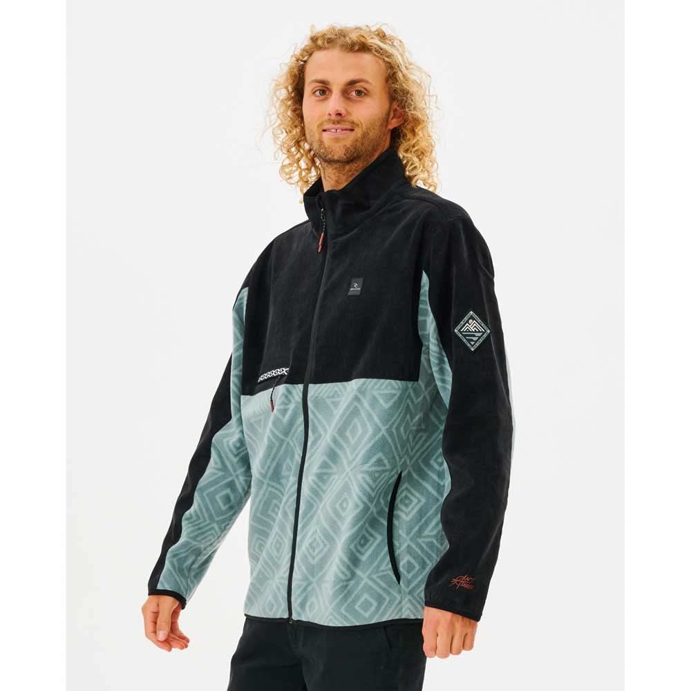 リップ カール メンズ 保温 フリースブルゾン DWR 耐久撥水加工 ANTIシリーズ 00 QMFL JOURNEY ZIP CREW アウター MINERAL BLUE M