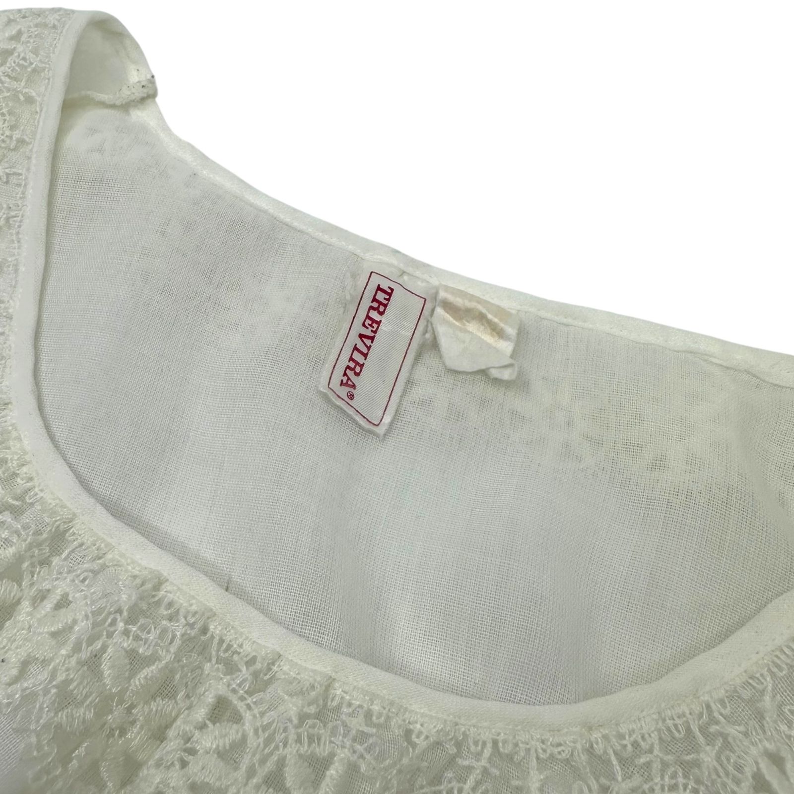 Euro vintage(ヨーロッパヴィンテージ) lace tirol shortblouse レースのチロルショートブラウス /ウエストゴム/レースに一部破れ有 S~M程度 ホワイト Euro vintage(ヨーロッパヴィンテージ) lace tirol shortblouse