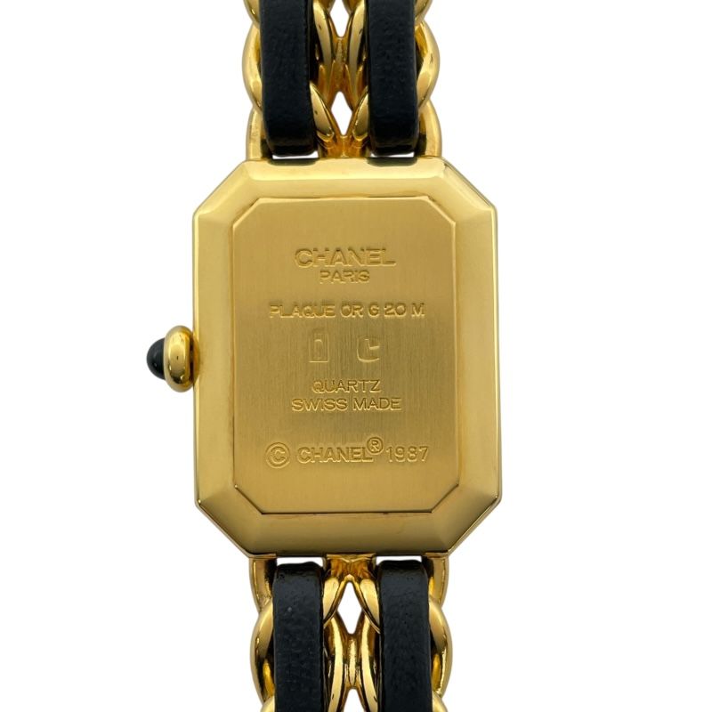 シャネル CHANEL プルミエールM H0001 ブラック GP レディース 腕時計