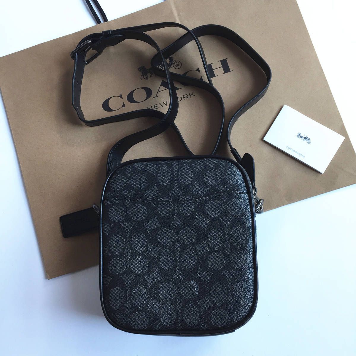 ☆新品☆コーチ/COACH CK969 チャコール×ブラック ショルダーバッグ 