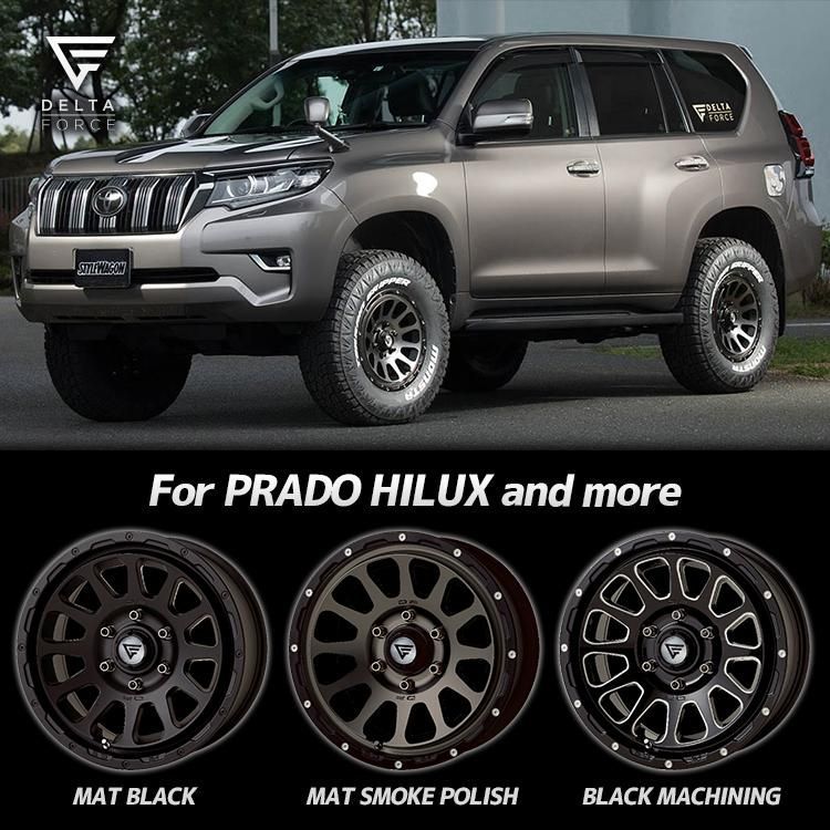 DELTA FORCE OVAL 17インチ 17x8.0 6 139.7 20 MBP マットブラックポリッシュ MONSTA TERRAIN GRIPPER 265 65R17 タイヤホイール4本セット プラド