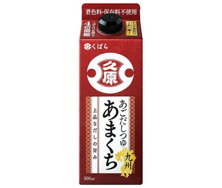久原醤油 あごだしつゆ 九州あまくち 500ml紙パック×12本入× 2ケース ｜ 一般食品 調味料 つゆ 甘口