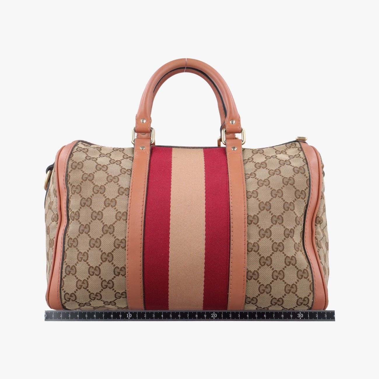 グッチGucciシェリーラインベージュ×レッド×オレンジキャンバス×レザー247205製番不明