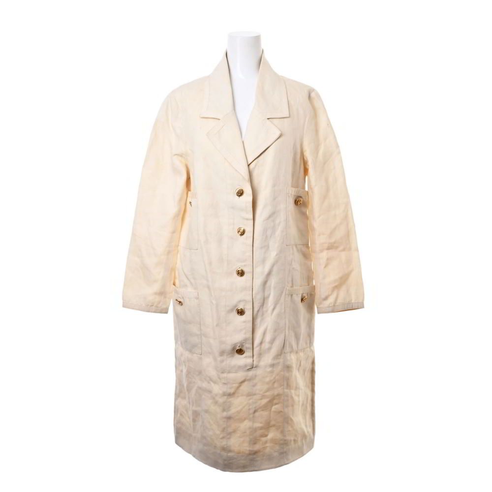 CHANEL リネンワンピース ベージュ シャネルベージュリネンワンピース