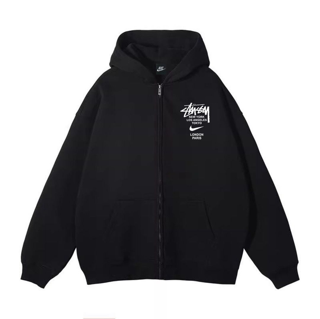 新作 Stussy x Nike 共同ブランド ステューシー ジップパーカー 男女  