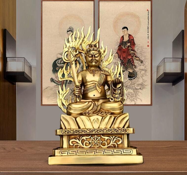 純銅不動明王**守護神本命仏祈願家供養仏像置物