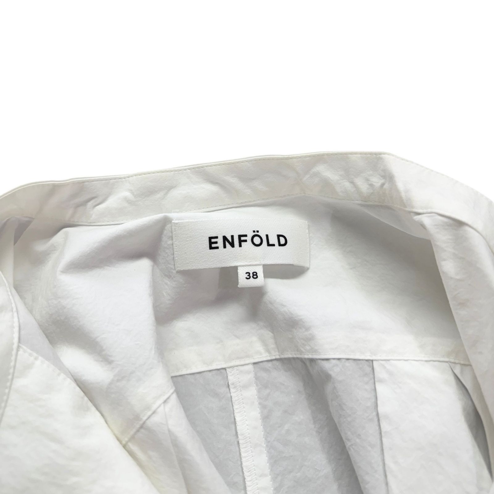 ENFOLD エンフォルド 22AW WashedタイプライターHEXAGON SHIRT バンド 