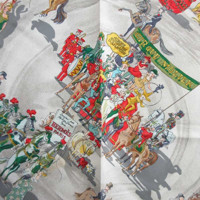 【美品❣】エルメス　カレ90 　サーカス　シルクスカーフ エルメス HERMES カレ90 美品 CIRQUE MOLIE モリエサーカス