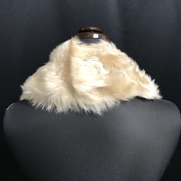 イングランド製★羊毛皮/シープスキン/ファーティペット【幅6-9cm/全長76cm/ベージュ/beige】クリップ留め/付け襟/和装/洋装/tippet◆cCM91 イングランド製☆羊毛皮/シープスキン/ファーティペット【幅6-9cm/全長