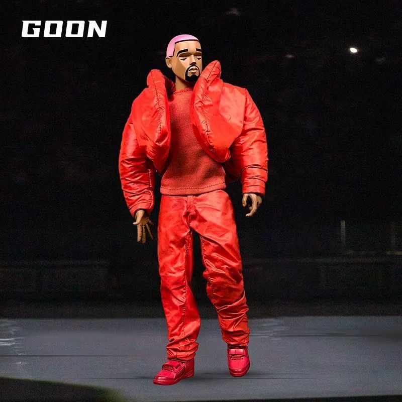 GOON 1|6 潮流人形 可動人形 ラップのゴッドファーザー Kanye 綿服の赤い版