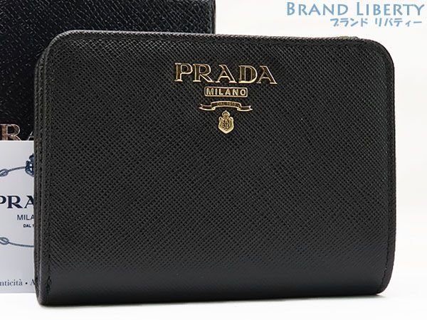 新品同様】プラダ PRADA サフィアーノ メタル L字ファスナー 二つ折り