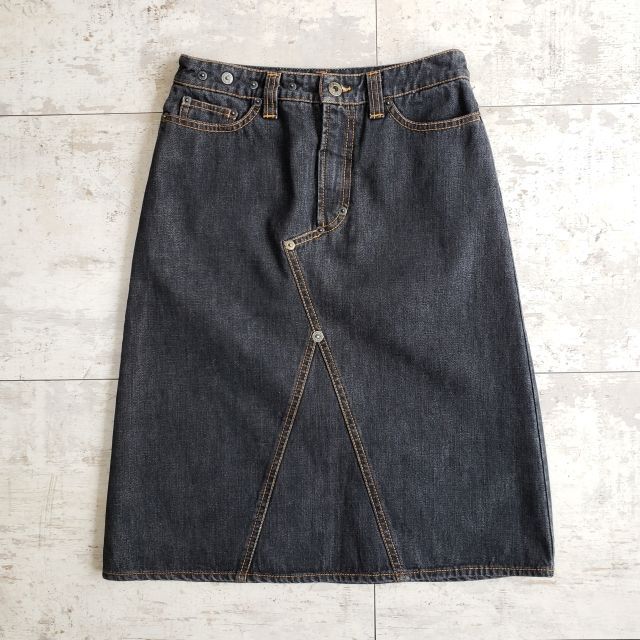 D-G ディーアンドジー デニム スカート Ａライン 38 イタリア製 ブラック