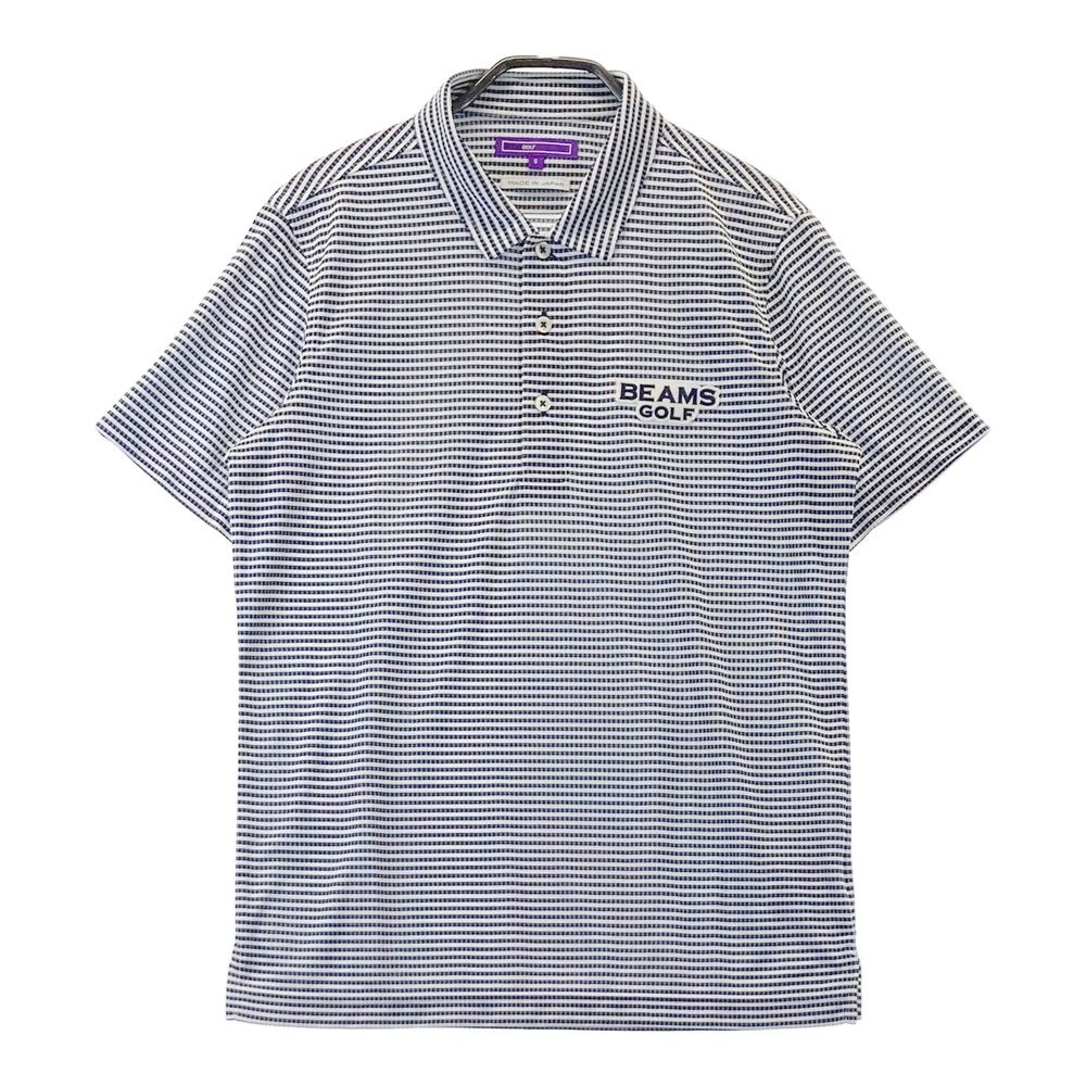 サイズ：S BEAMS GOLF ビームスゴルフ  半袖ポロシャツ ボーダー柄 ネイビー系 [240101487246] ゴルフウェア メンズ ストスト サイズ：S BEAMS GOLF ビームスゴルフ 半袖ポロシャツ ボーダー