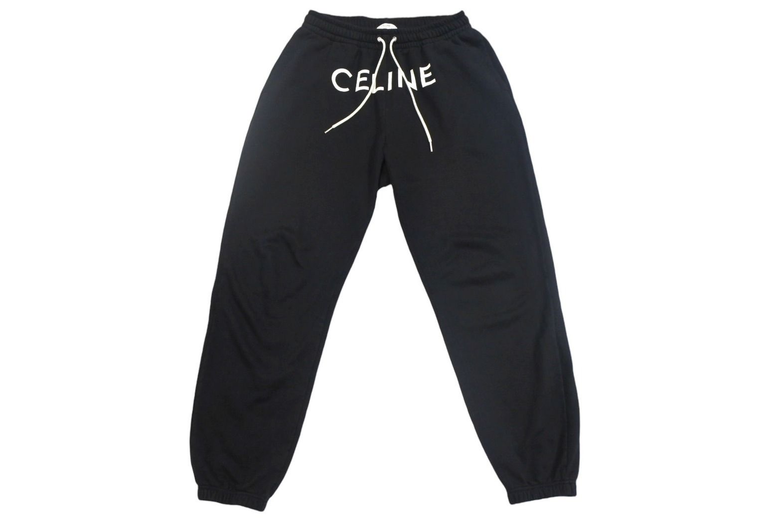 CELINE セリーヌ スウェットパンツ 2Z056052H ロゴ プリント ブラック ホワイト コットン 21SS 美品 中古 4c062456 -  メルカリ