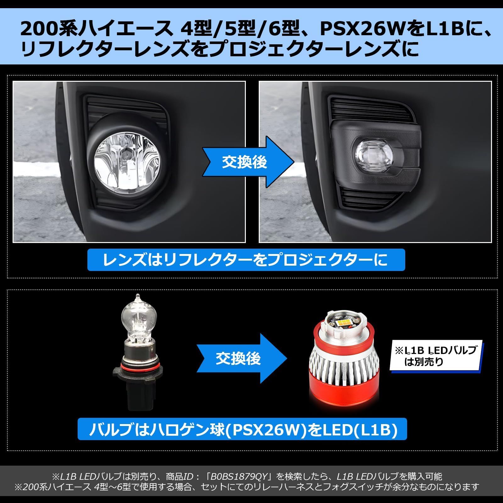 Led バルブ ハイエース フォグ ハイエース200系 専門店 のハイエース