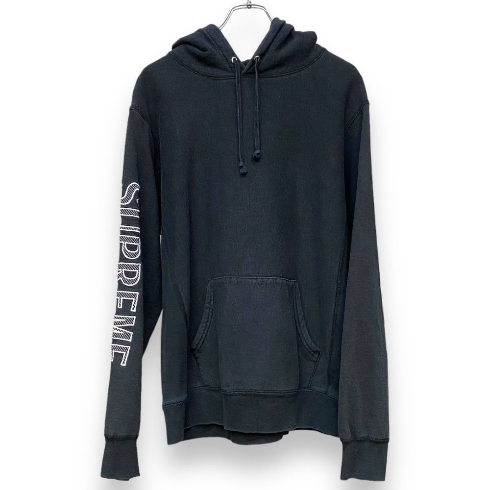 SUPREME 18SS Sleeve Embroidery Hooded Sweatshirt Mサイズ ブラック パーカー - メルカリ