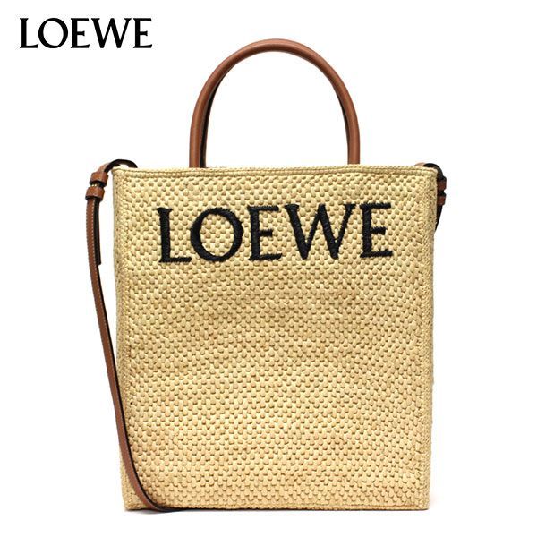 ロエベ LOEWE  A4 TOTE BAG スタンダード A4 ラフィアトートバッグ【2165 NATURAL/BLACK】 A563R18X02  2165/【2023SS】l-bag