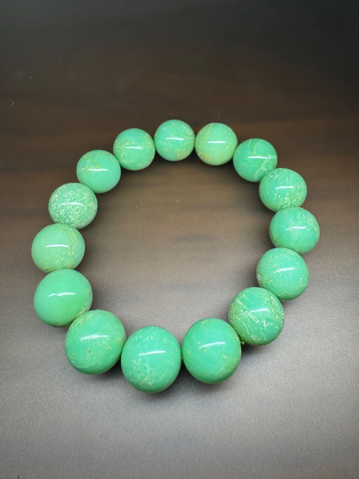 小雪さま ページ SSS大粒14.7㎜クリソプレーズ 腕周り18㎝