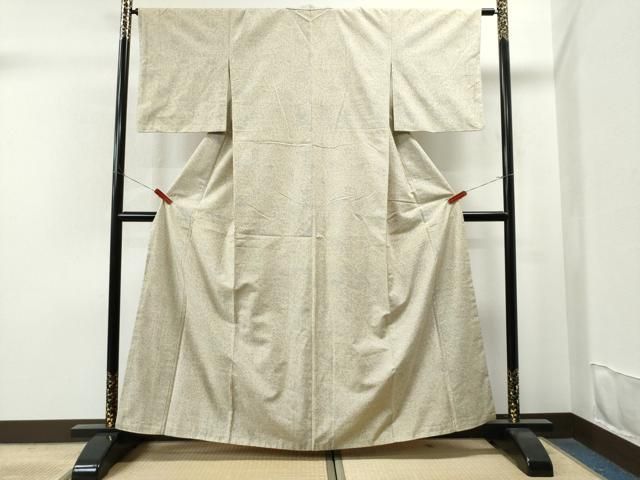 平和屋着物▽上質な紬　単衣　亀甲花文　三越扱い　正絹　逸品　AAAZ7141jh 平和屋着物▽上質な紬 単衣 亀甲花文 三越扱い 正絹 逸品