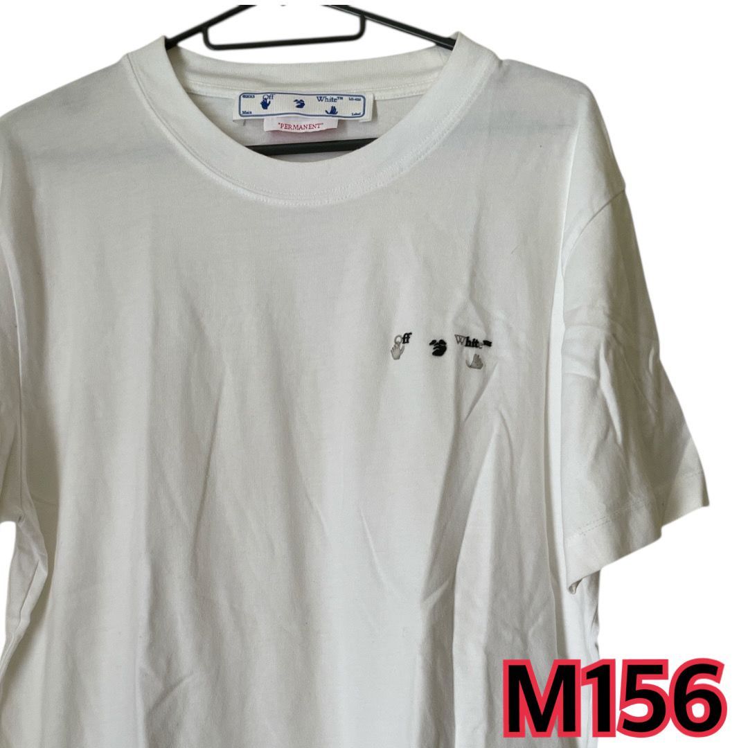 Off-White™ オフホワイト 半袖ロゴＴシャツ 白色 Ｍサイズ メンズトップス 管理M156