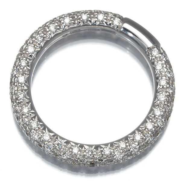 ミキモト K18WG ダイヤ　パヴェリング MIKIMOTO ミキモト ダイヤ リング パヴェ 0.98ct 15号強 K18YG
