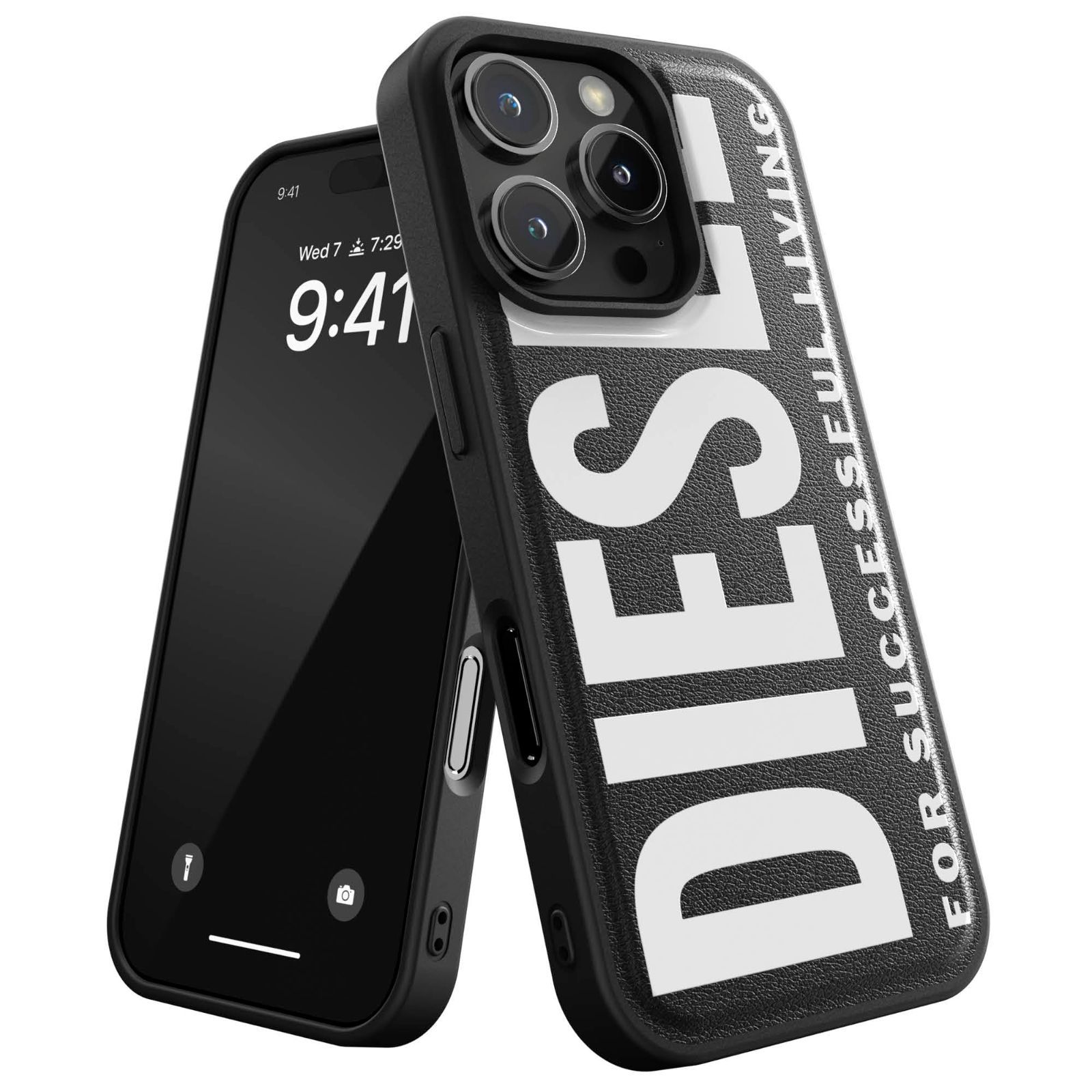 DIESEL iPhone16Proケース Magsafe対応 おしゃれ ブランド ロゴ デザイン 黒 ディーゼル iPhone 16 Pro カバー マグセーフ ブラック|ホワイト