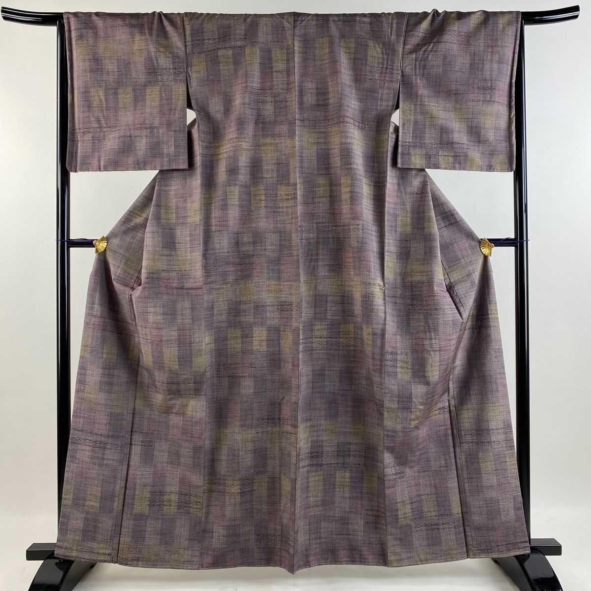 平和屋着物○男性 紬 アンサンブル 鉛色 正絹 逸品 未使用 AABA5025np  