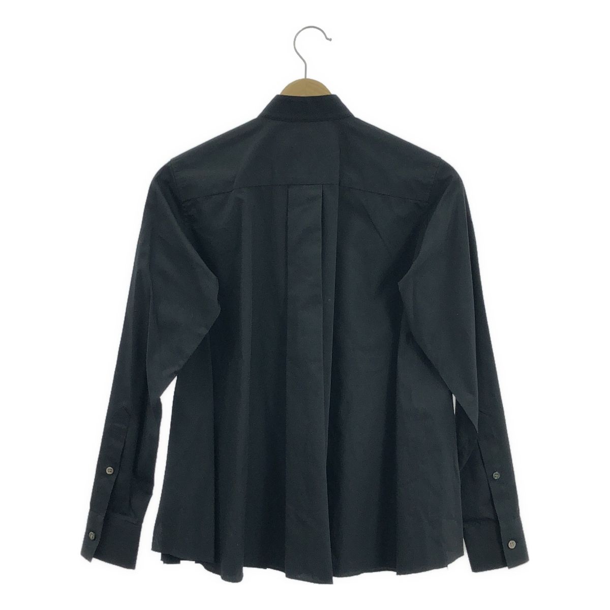 sacai / サカイ | コットン混 プリーツ バンドカラー シャツ | 1