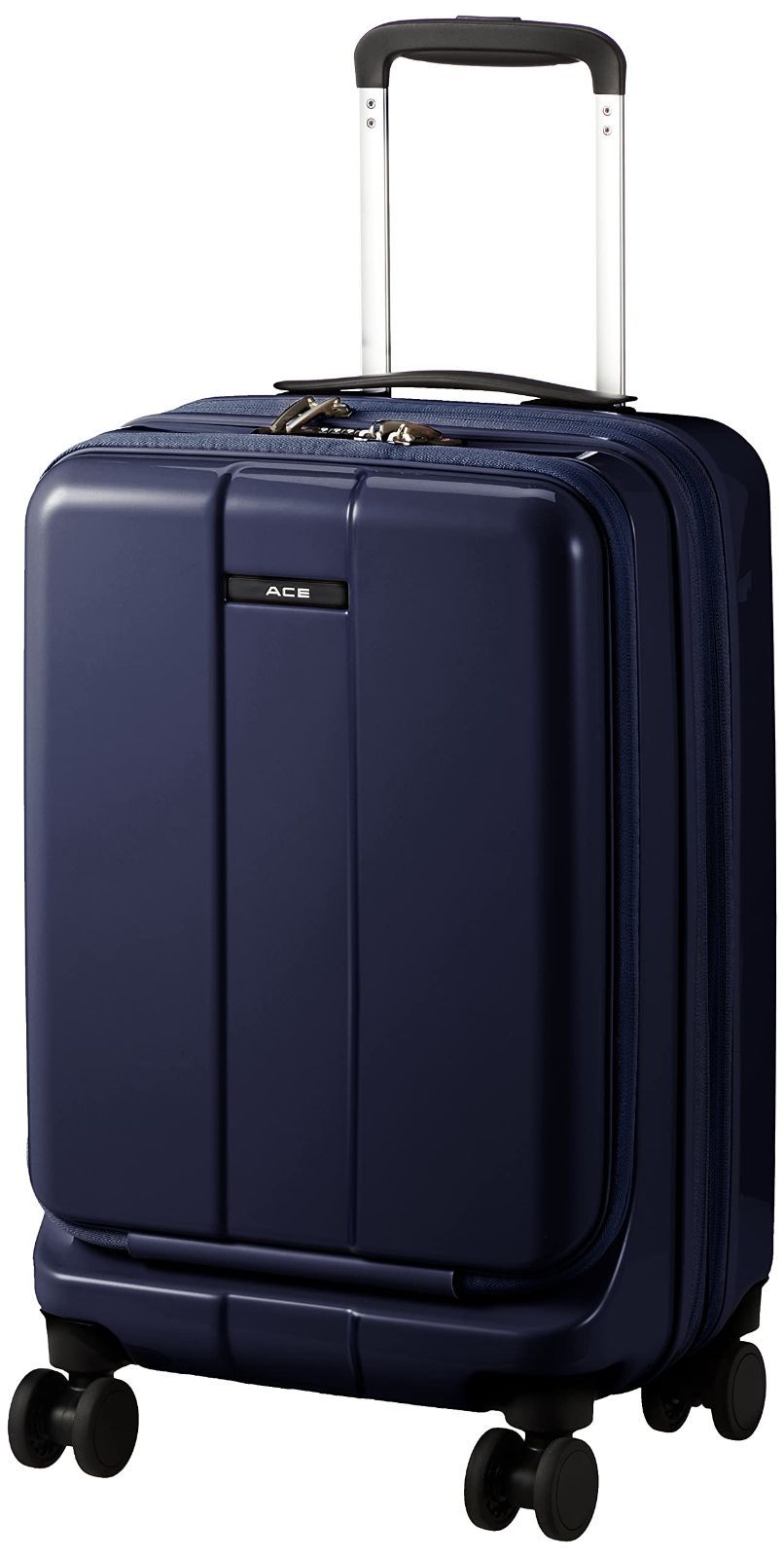 Color ネイビー_Style Sサイズ 機内持込 2 3泊 エース スーツケース フォールズ No.06905 機内持込 3.3㎏ 41L 拡張時 エキスパンド機能 キャスターストッパー フロントポケット付 13.3inchPC収納 55 cm ネ