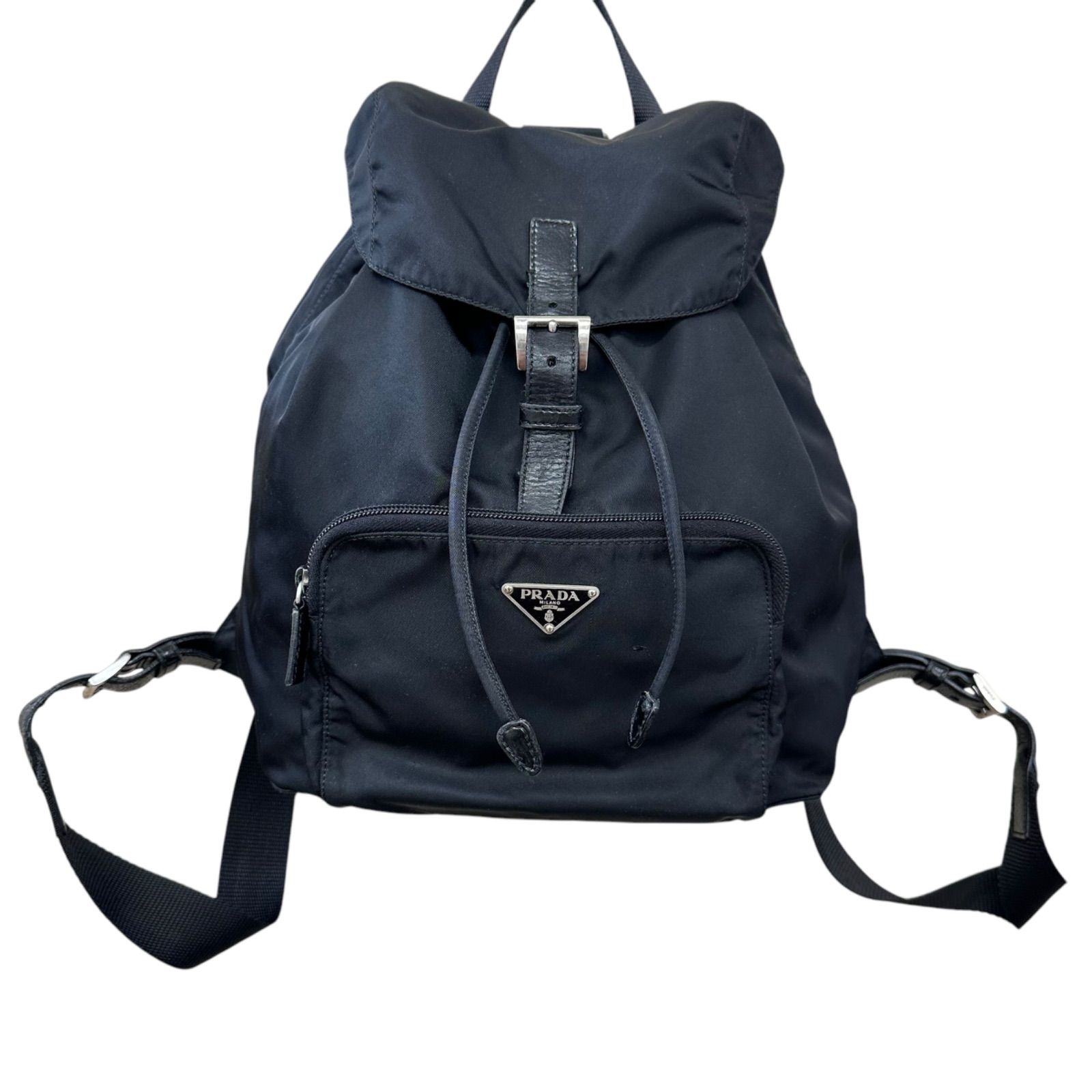 PRADA プラダ ナイロン バッグパック リュックサック 黒 ブラック 三角