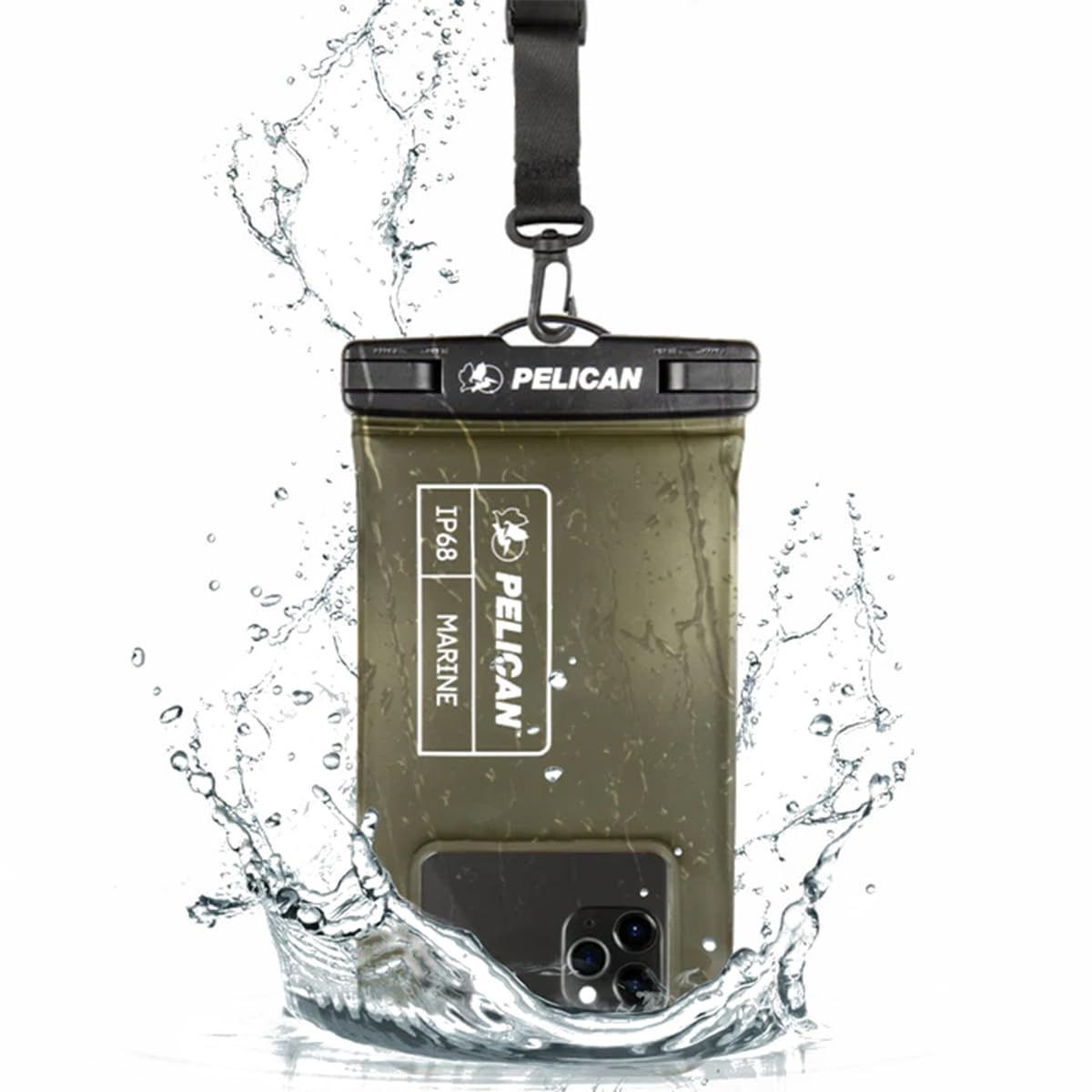 【特価商品】インチ 6.7 スマートフォン対応〕 〔最大 ペリカン ペリカン Marine 1個 Waterproof ノーマルサイズ Floating 防水ケース Pouch 防水ポーチ - スマホ Olive (防塵防水規格最高等級) Green/Blac