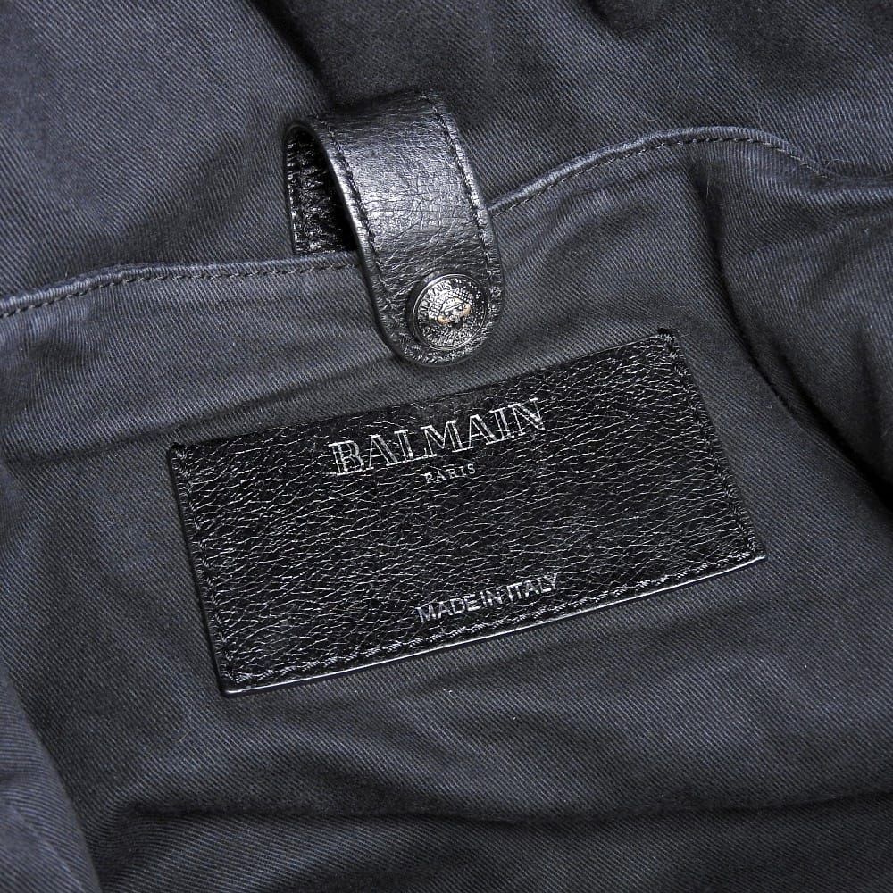 BALMAIN バルマン リュックサック チャック ポケット ロゴ レザー 美品 BALMAIN バルマン メダリオン ベルベット バックパック