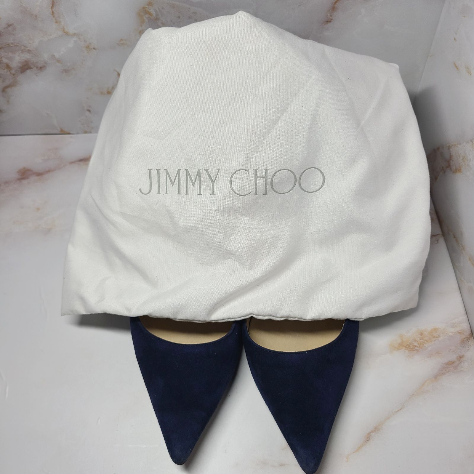 JIMMY CHOO ネイビー スエード ハイヒール JIMMY CHOO/pumps/suède/navy/ladies/ジミーチュウ/パンプス