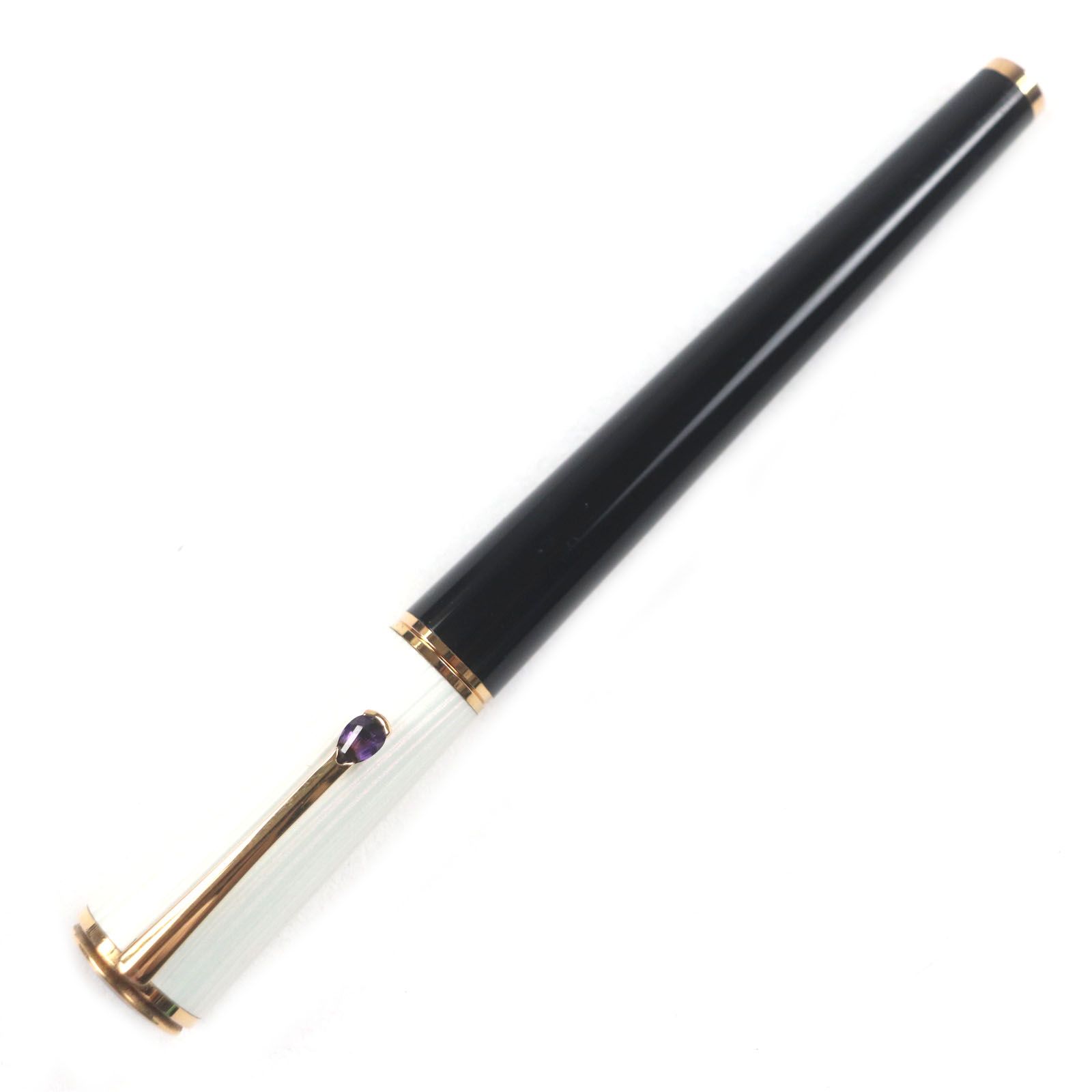 MONTBLANC モンブラン イングリッド バークマン ラ ドンナ カラーストーン付き ホワイトスター ボールペン ホワイト ブラック ゴールド メンズ 筆記 済み