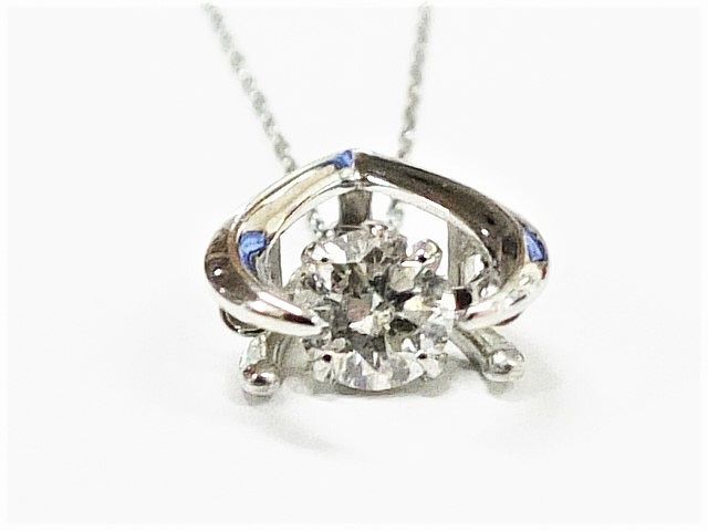 ネックレス Pt900 Pt850 ダイヤモンド ダンシングストーン 0.3ct