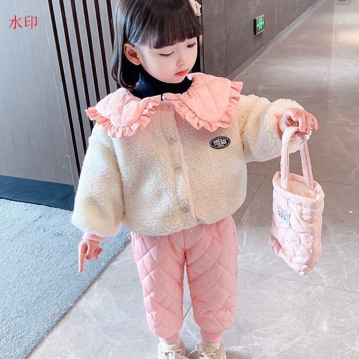キッズ ジャケット コート パンツ 上下セット セットアップ ボア 子供 子供服 女の子 ガールズ 子ども リバーシブル 長袖 長ズボン カジュアル 冬服 秋冬 あったか 保温 防寒服 韓国
