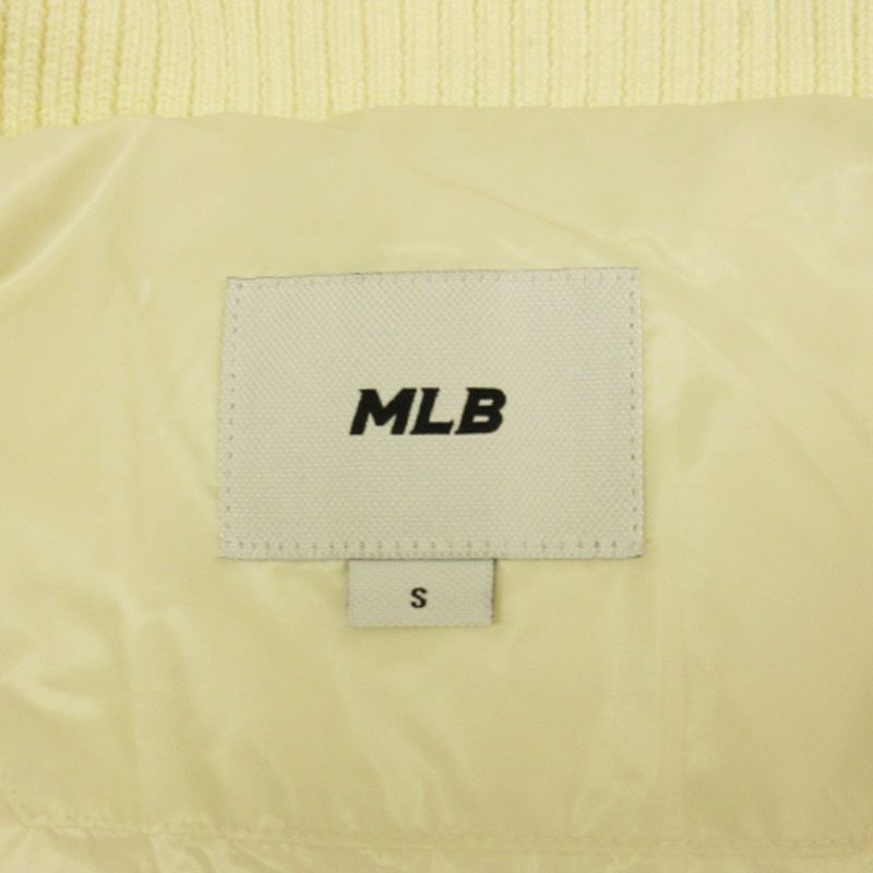 MLB アイボリー ダウンジャケット S MLB ニューヨークヤンキース ダウンジャケット ジップアップ