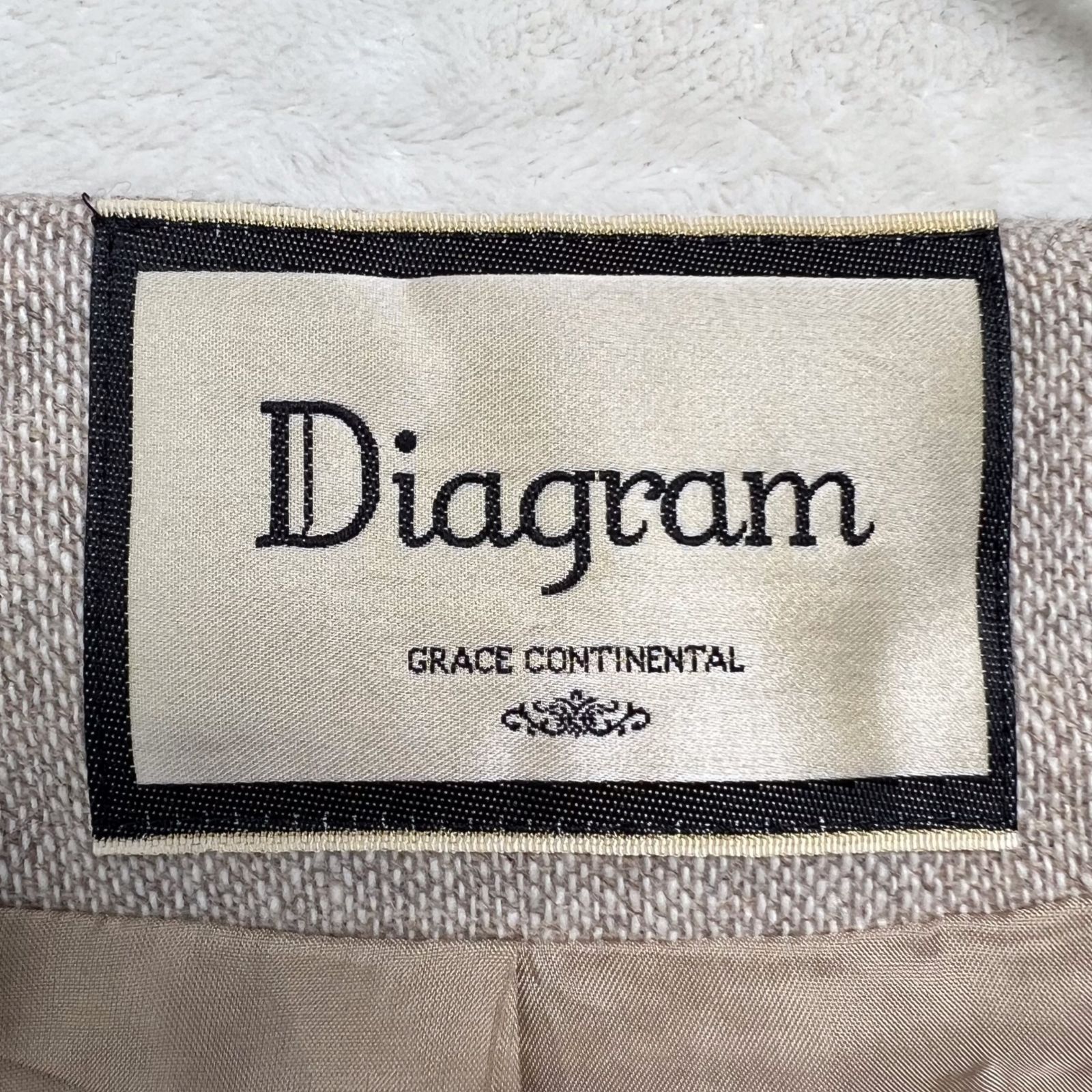 極美品】ダイアグラム（Diagram)ウール混 ビーズ刺繍 ノーカラー  