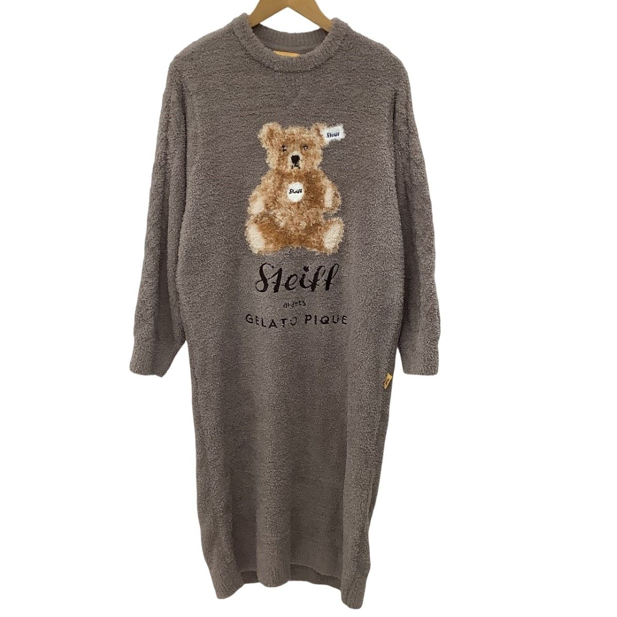 Steiff×ＧＥＬＡＴＯ ＰＩＱＵＥ シュタイフ×ジェラピケ ルームウェア ワンピース SIZE 1 ブラウン