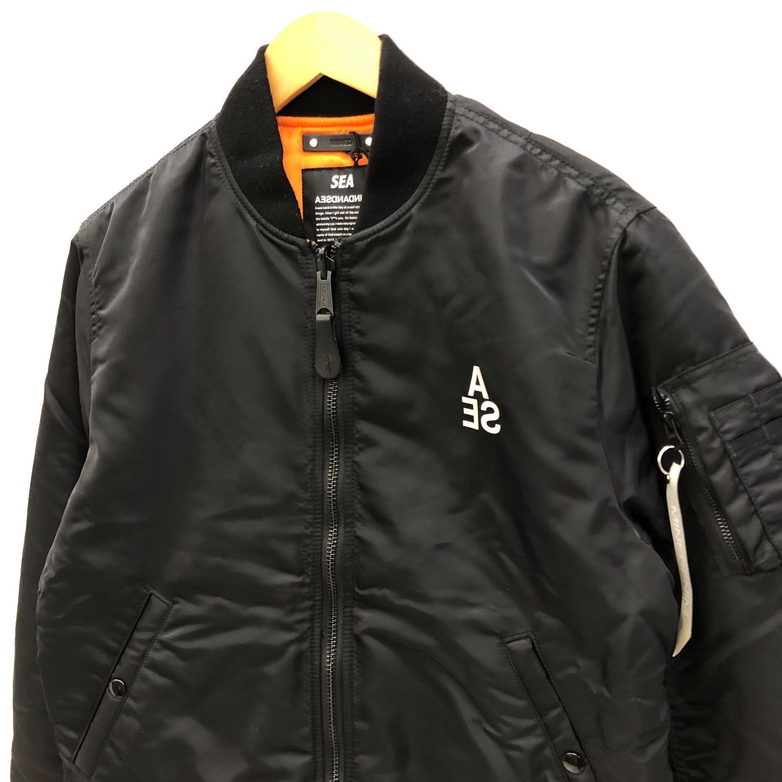 WINDANDSEA MA-1 ブラックジャケットマインデニム