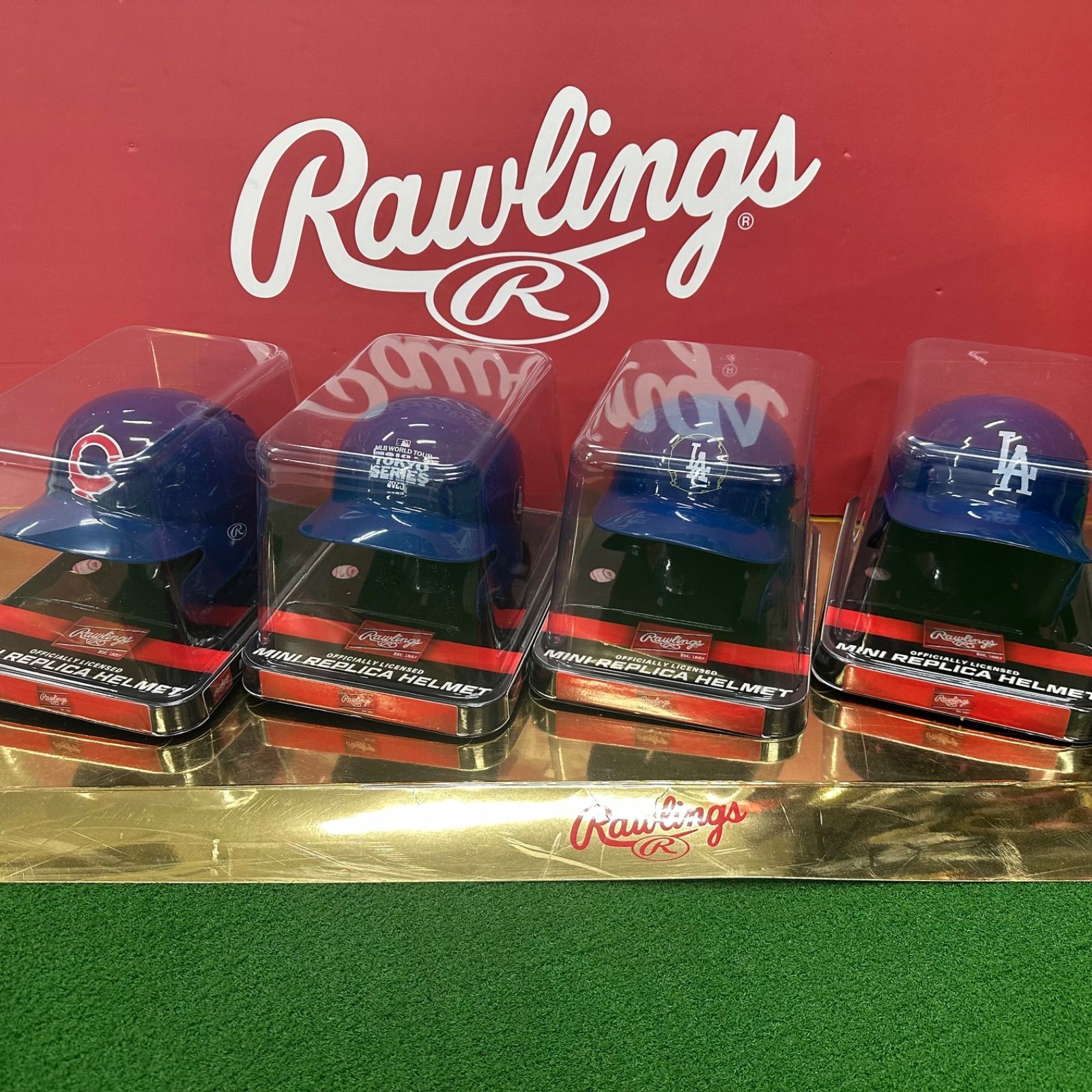 ローリングス 2025MLB ワールドツアー東京シリーズ ミニレプリカヘルメット ２つセット‼️ 開幕戦 シカゴカブス LAドジャース