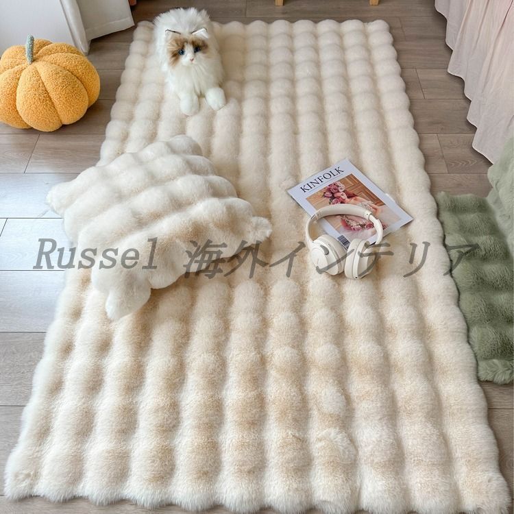新しい未使用 カーペット もこもこ 韓国風 160cm x 60cm