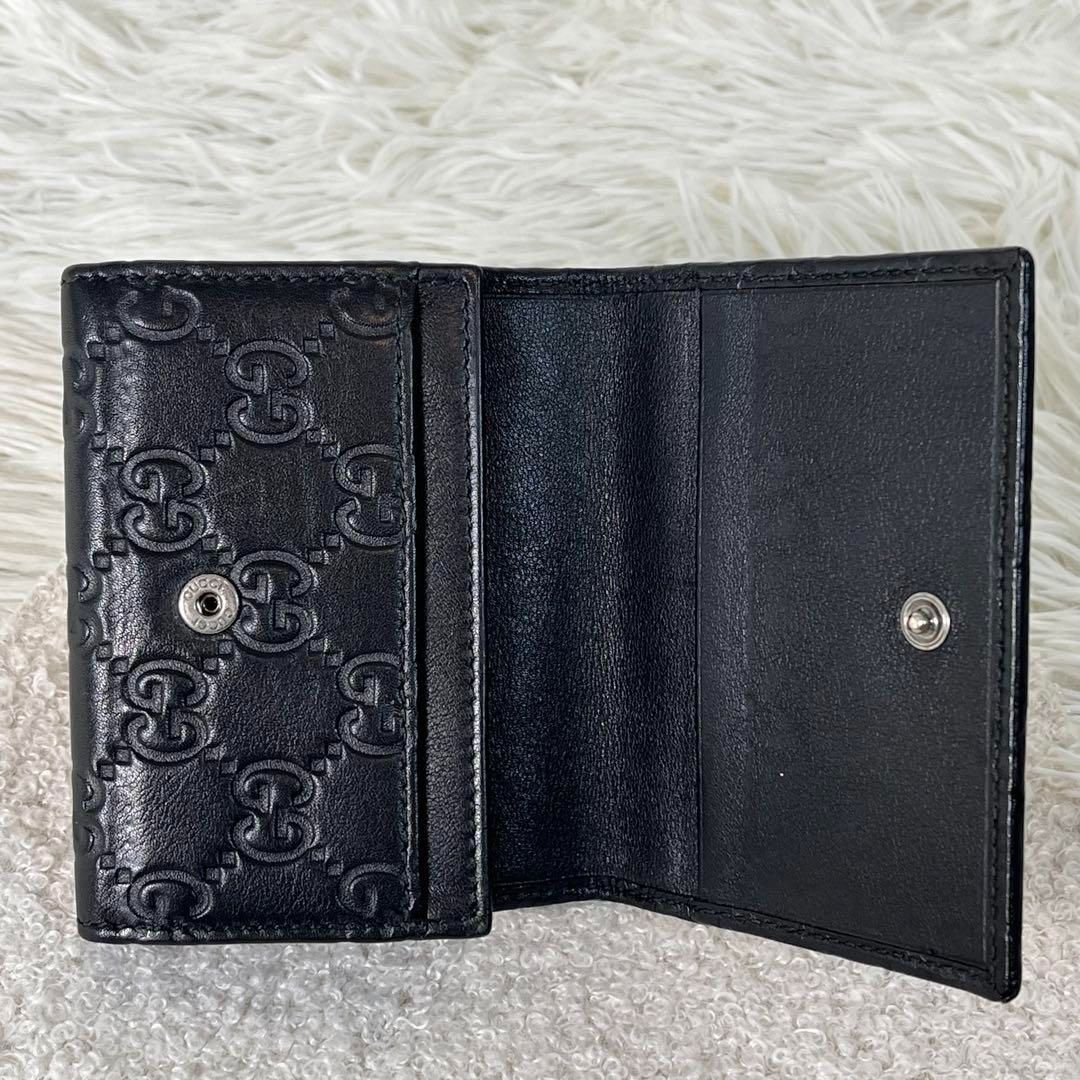 美品　GUCCI カードケース　シマ　レザー　GG柄　ブラック　箱付き 美品 GUCCI カードケース シマ レザー GG柄 ブラック 箱付き