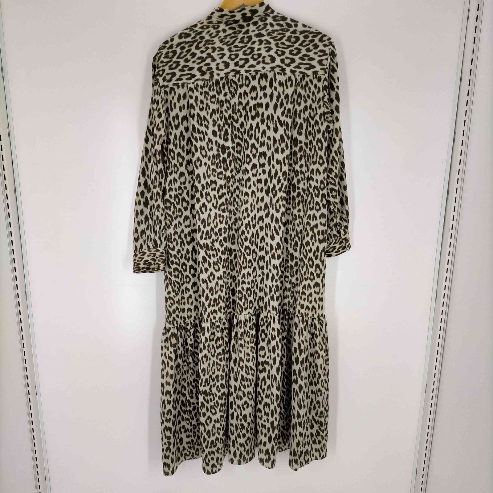 ボールジー BALLSEY 21AW レオパードプリント ギャザーシャツ  