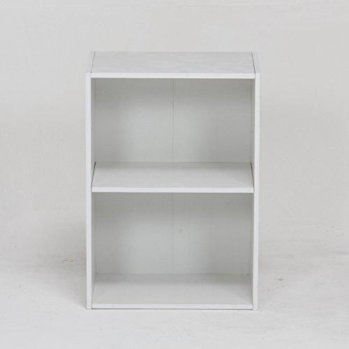 不二貿易 カラーボックス 2段 幅41.8cm 奥行29cm 高さ59cm ホワイト 可動棚 96613
